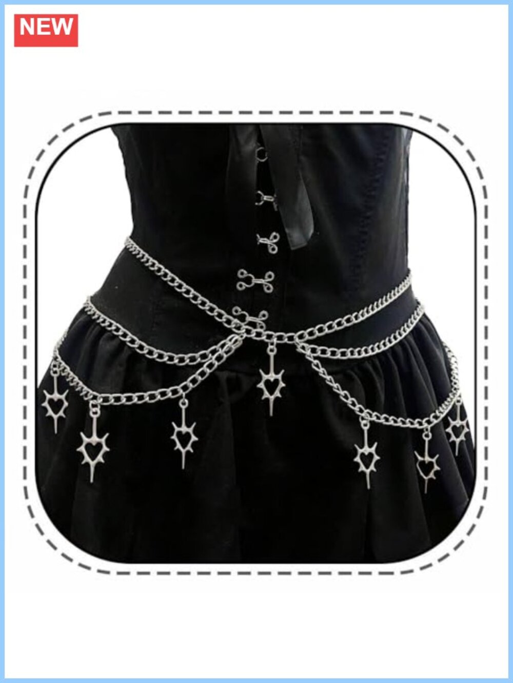 Gothic Waist Chain Belt Adjustable Body Chain Tassel Alt Fashion